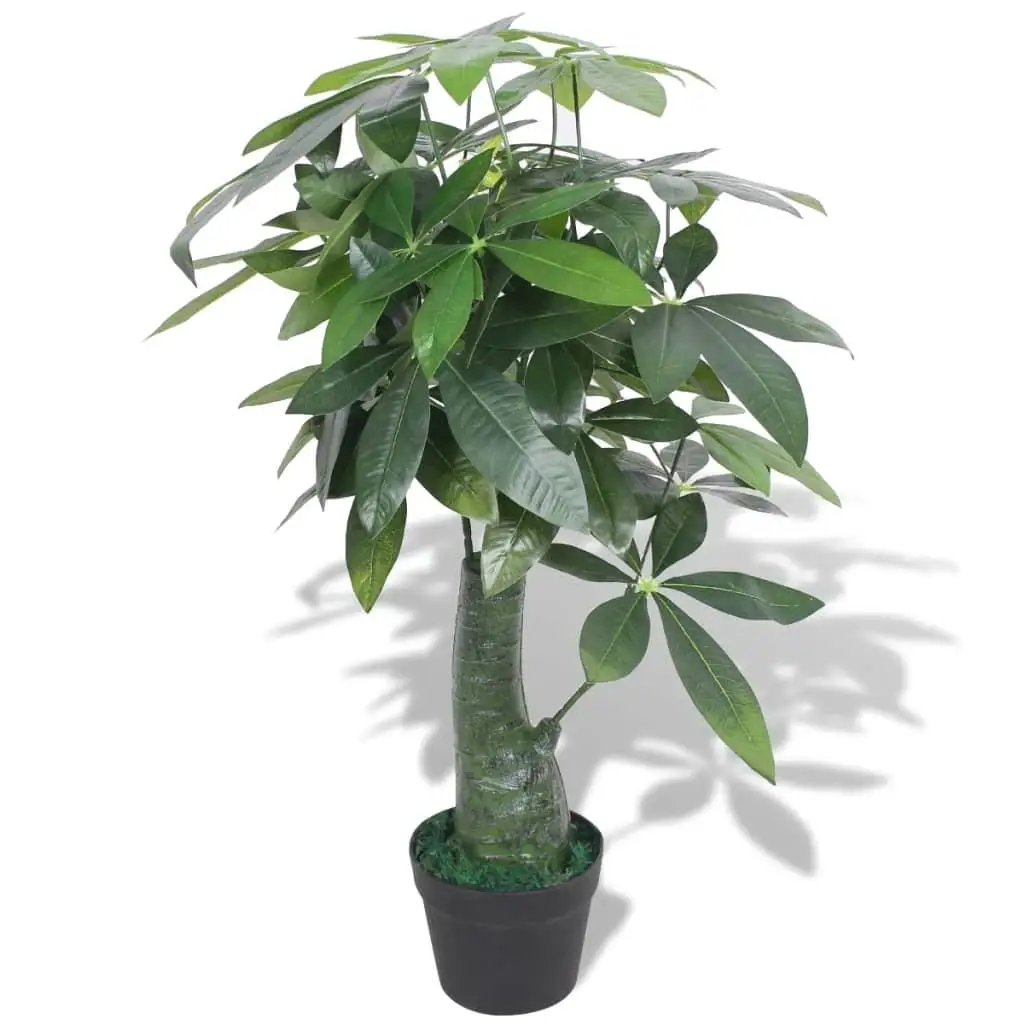 

33.5 Artificial Green Fortune Tree Plant with Pot - Decorative Indoor Home Decor