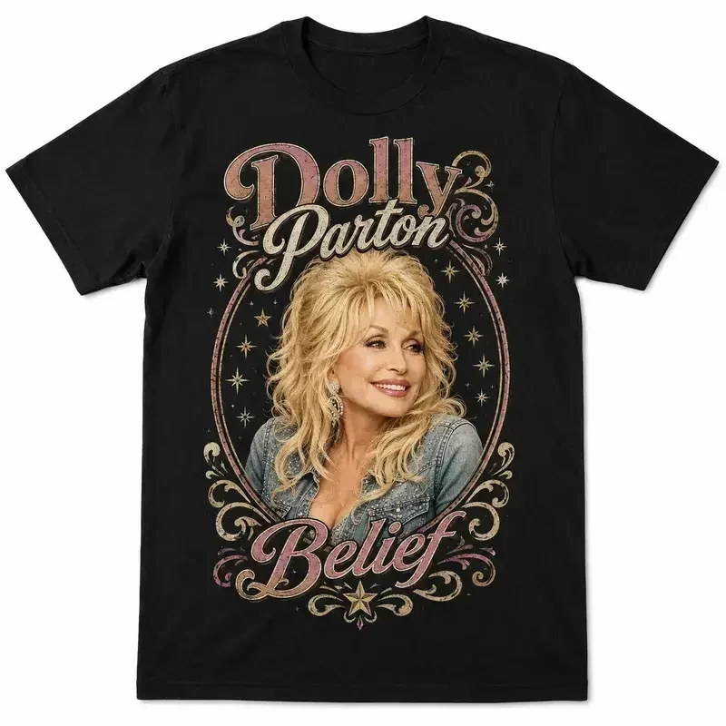 Unisex Dolly Parton Vintage Portrait T Shirt Retro Country Music Singer Graphic Short Sleeve Tee