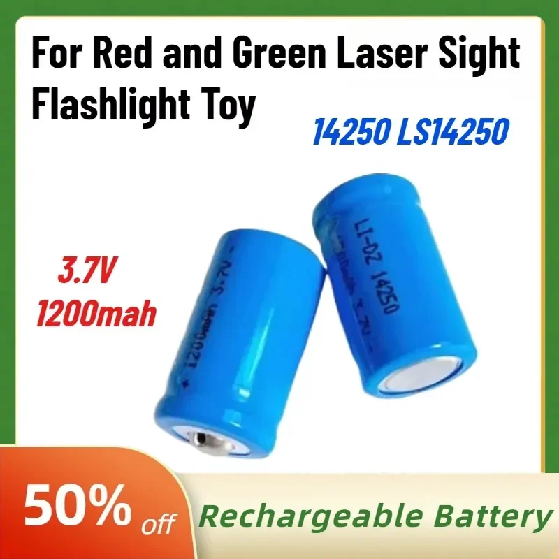 3.7V 1200mah 14250 LS14250 ER14250H AA Rechargeable Lithium Battery for Red and Green Laser Sight Flashlight Toy In Stock
