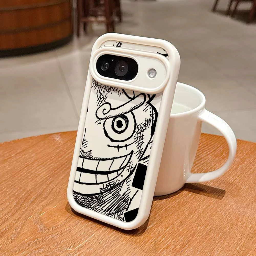 O-ne Pie-ce Handsome Script Cover For Google Pixel 10 9A 9 8A 8 7A 7 Pro XL Eyes Ladder Lanyard Soft Cool Funda Capa Phone Case