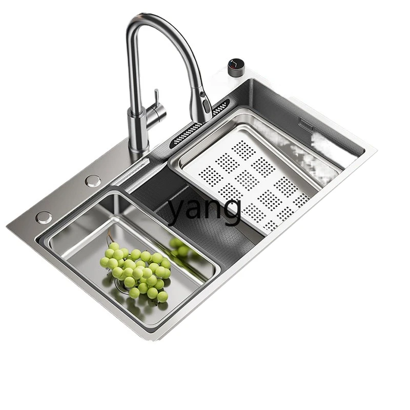 LTT Kitchen Sink Large Single Bowl Gunmetal Gray Stainless Steel Vegetable Washing Sink Handmade Undermount Basin