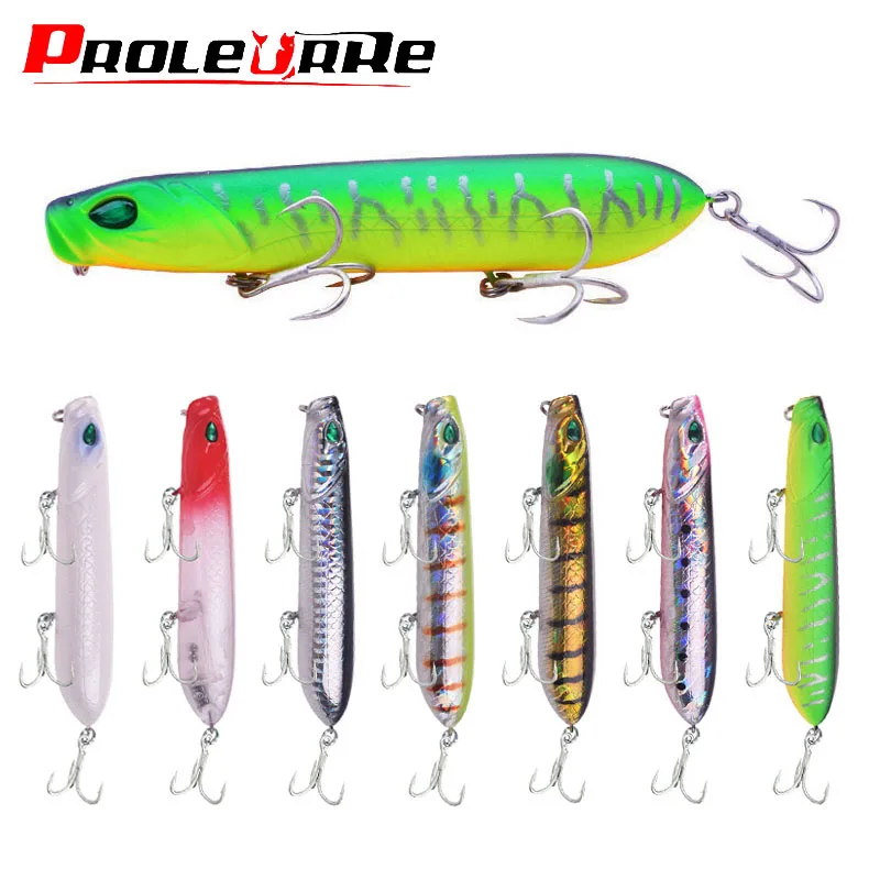 

1 Pcs Top water Pencil Fishing Lures 10cm 17.5g Long Casting Sound Loud Wobblers Plastic Artificial Hard Bait Fishing Tackle