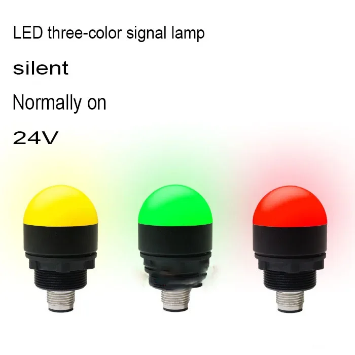 Dia 30mm MiNi LED Tri-Color Signal Light Indicator Waterproof 24V Warning Light Hemispherical Tri-Color Light 22mm Mount Space