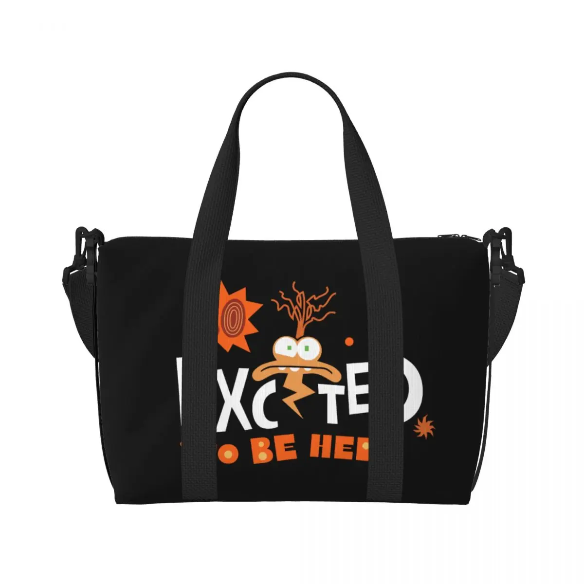 Custom Inside Out Anxiety Excited Tote Bag Women Large Capacity Beach Gym Shoulder Travel Bag