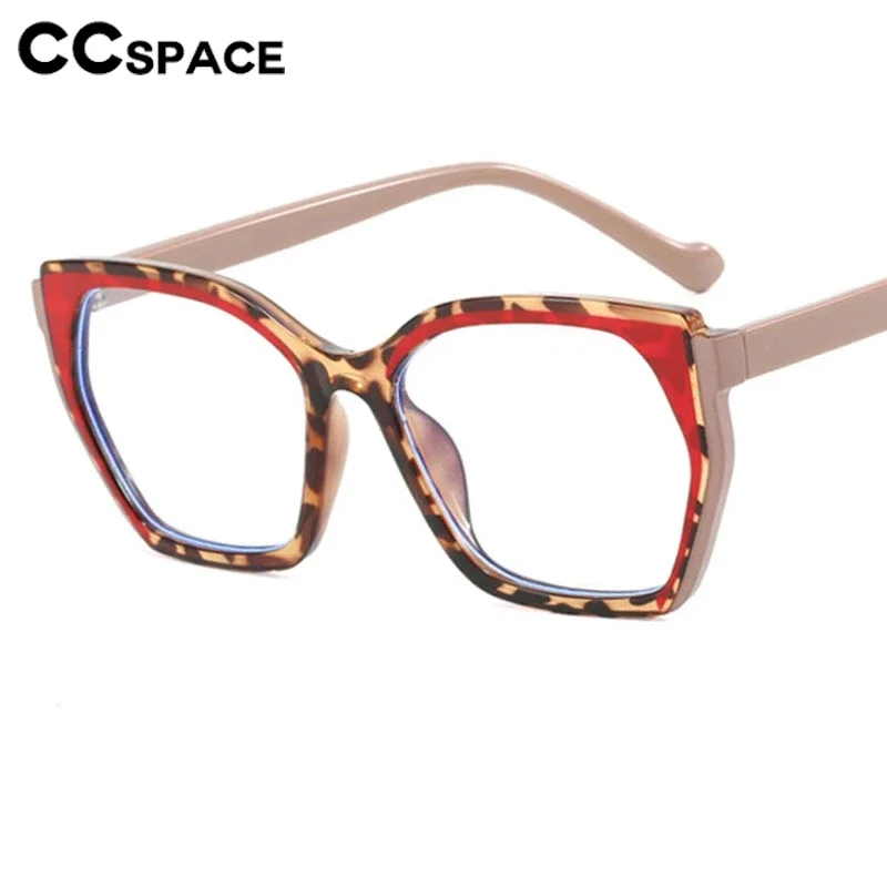 Square Cat Eye Anti Blue Light Glasses Frame Fashion Leopard Clear Eyeglass Custom Prescription Spectacle #302181