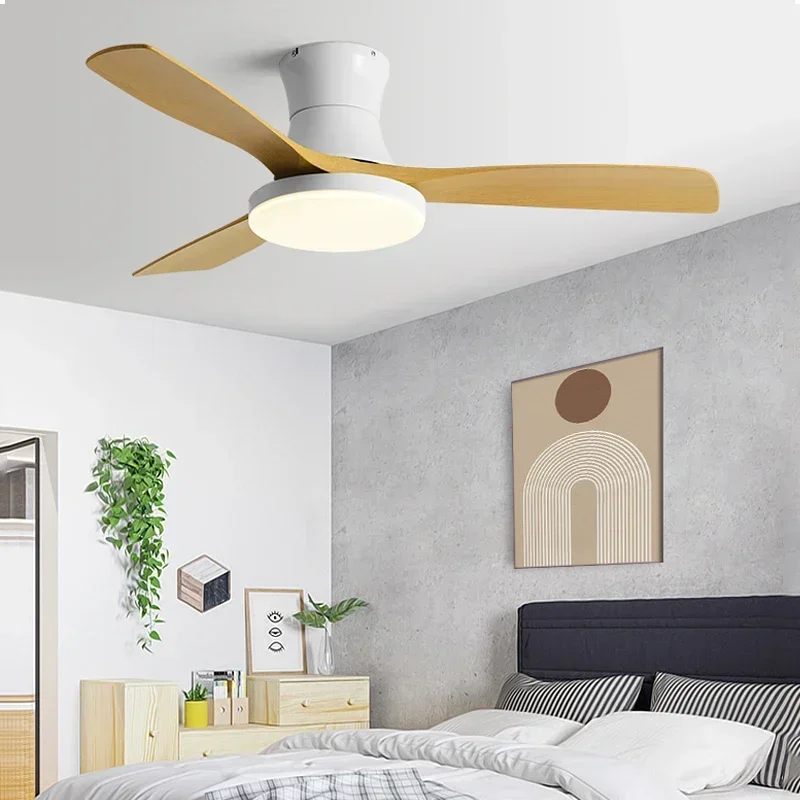 52inch Low Floor Ceiling Fan 3 ABS Blade Strong winds With Light And Control Indoor Restaurant Electric Fan 110V 220V