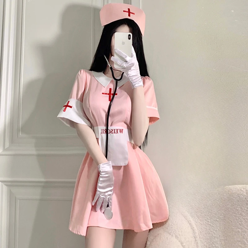 

Pinkl Doctor Nurse Uniform Sexy Women Cosplay Sexy Dress Underwear Porn Costume Slim Erotic Outfit Halloween