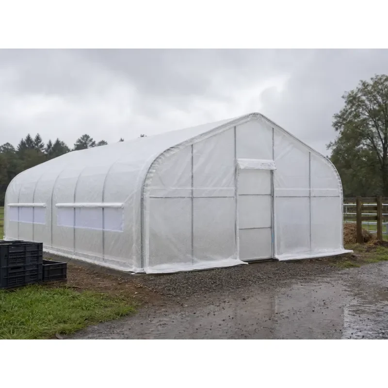 6x15x3m Walk in Tunnel Greenhouse Kit UV Resistant Transparent PE Mesh Cover for Garden Plant Growing and Backyard Planting