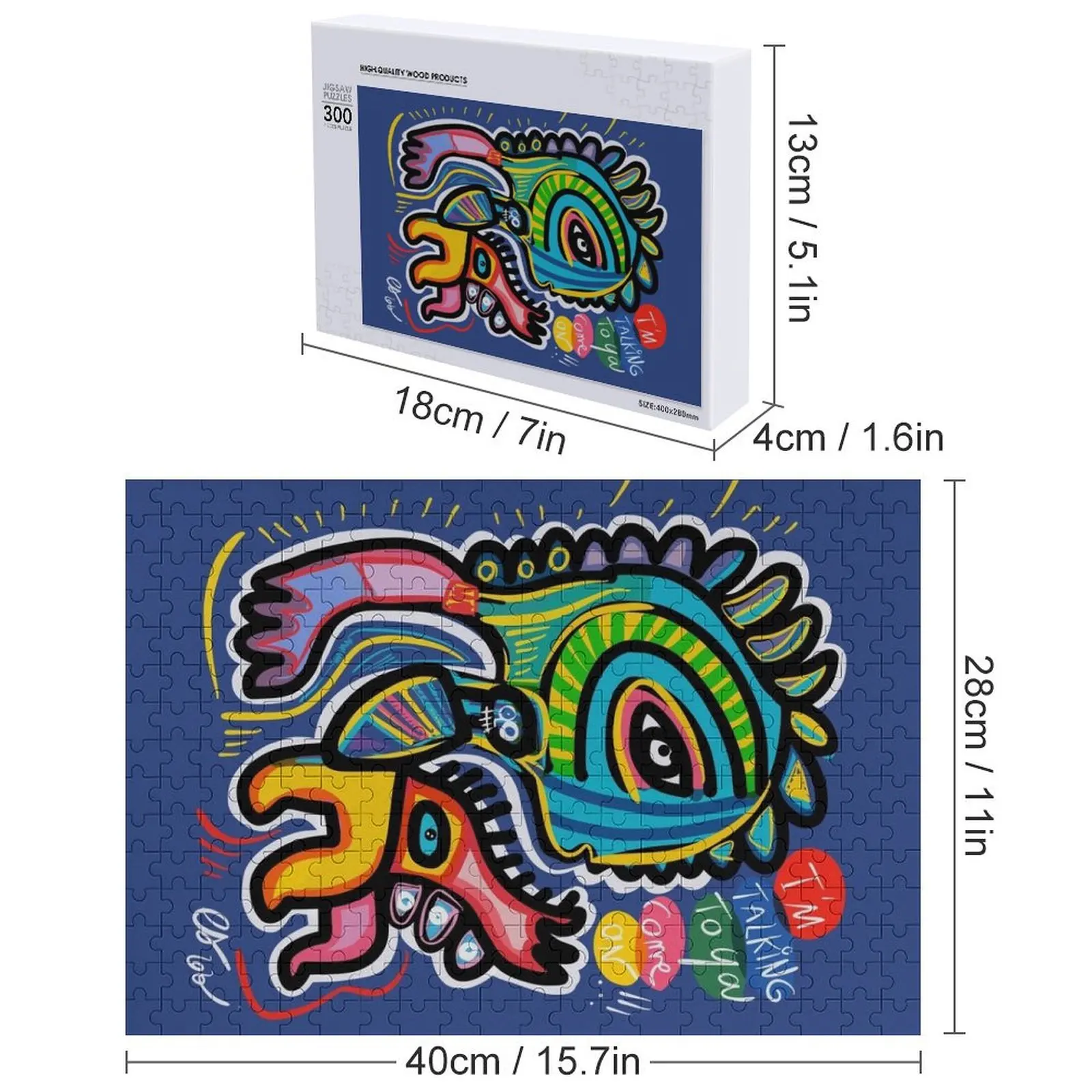 Seni Grafiti Biru Musik Berbicara padamu Puzzle Jigsaw Nama Kustom Mainan Anak Mainan Untuk Anak-anak Foto Puzzle Kustom