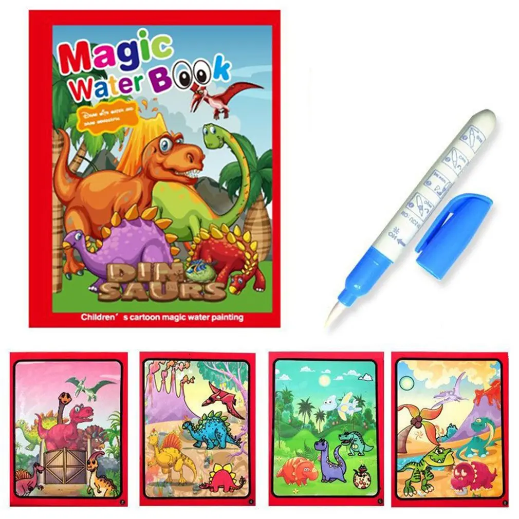 어린이 수제 다채로운 물 그림책 유치원 색칠 낙서 재사용 가능한 마술 물 그림 책