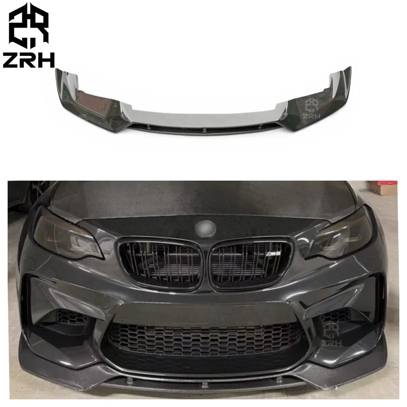 V Style Real Carbon Fiber Frontstoßstangenlippe für F87 M2 M2C Autoteile Frontlippe