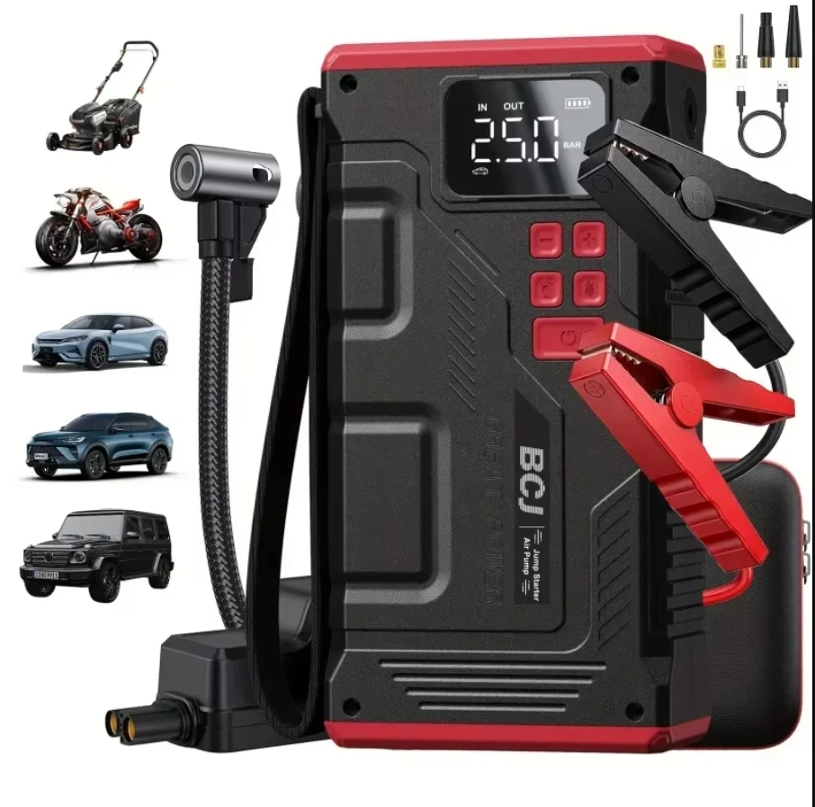 2025 New Car Jump Starter With Air Compressor, Battery Jump Starter Portable 5000A Peak 150PSI Digital Tire Inflator