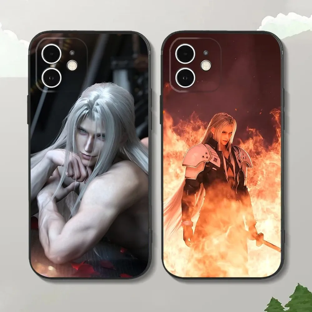 F-FinalS F-FantasyS S-Sephiroth Phone Case For iPhone16,15,14,13,12 Mini 11 Pro XR,X,XS,MAX 7,8 Plus Silicone Cover Soft Black