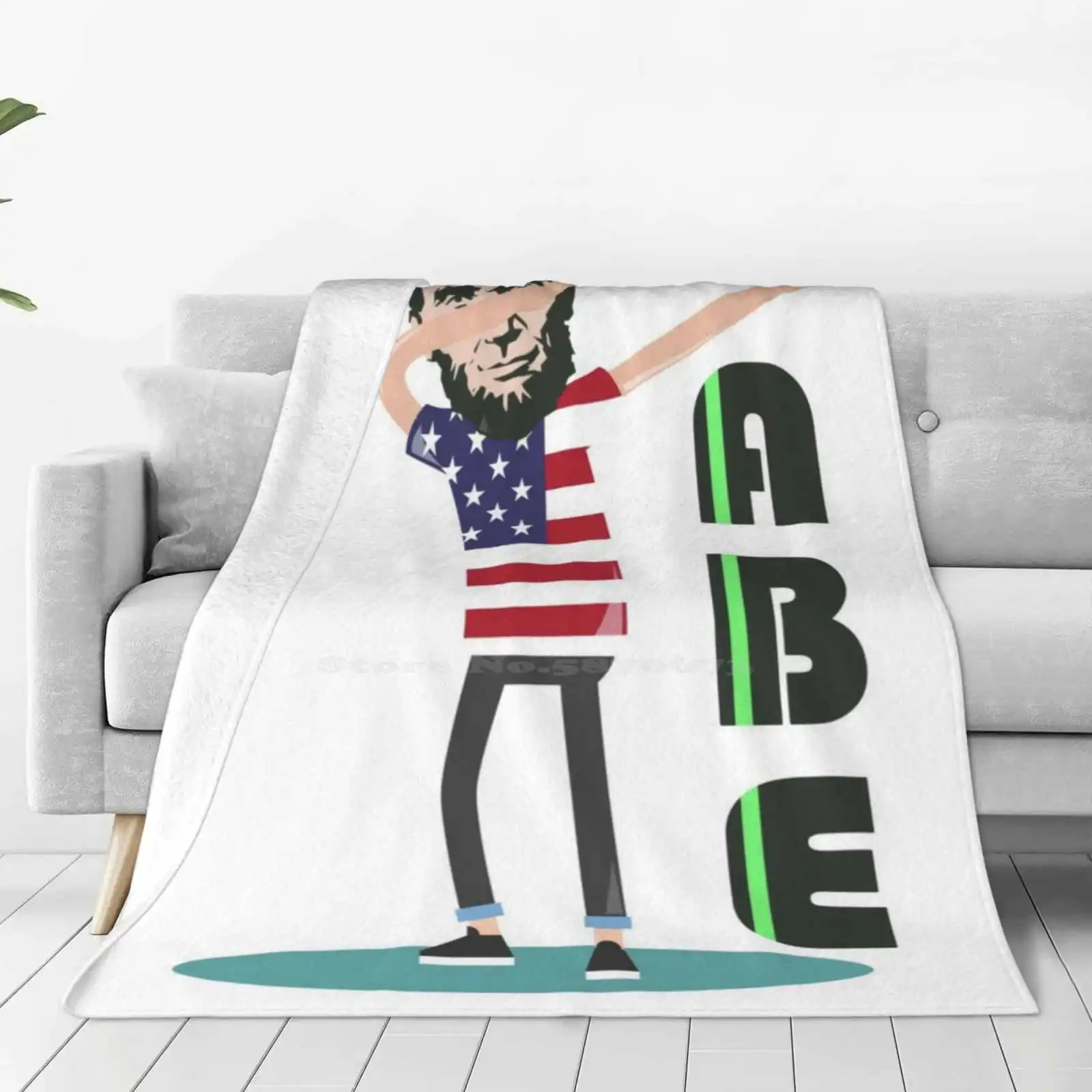 Abe Lincoln Dabbing Cool Dab Design Creative Design Light Thin Soft Flannel Blanket Lincoln Dabbing Cool Abe