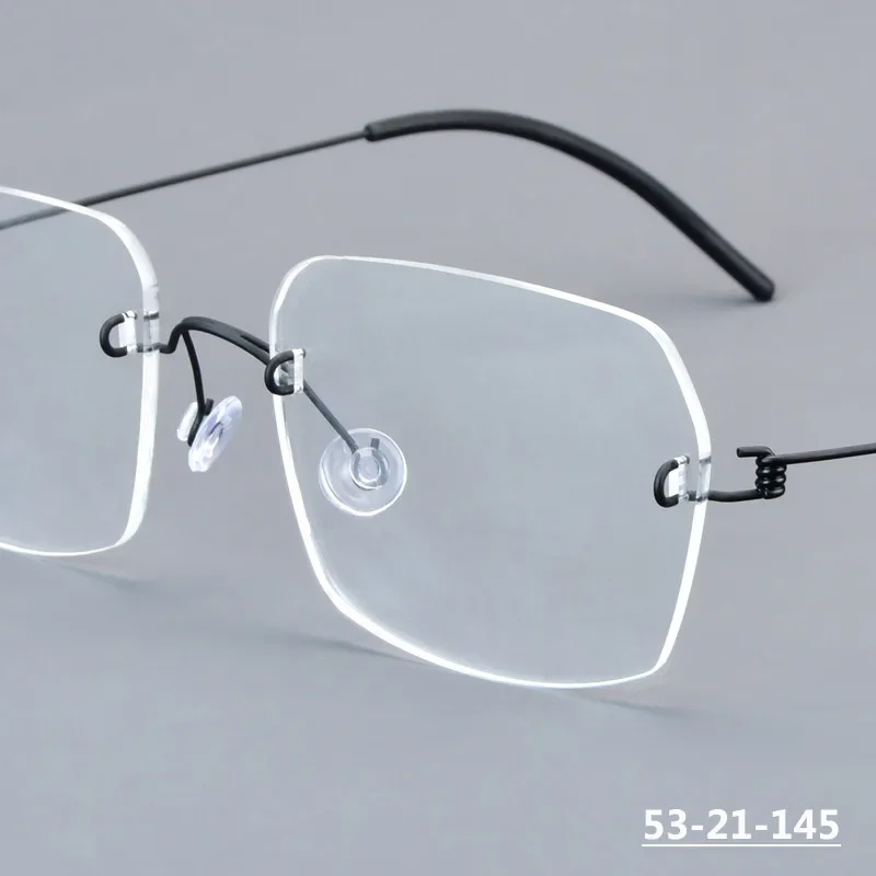 Square Screwless Rimless Glasses Frame 2539 Ultralight Titanium Eyeglasses Designer Men Women Business No Rim Eyewear Spectacles