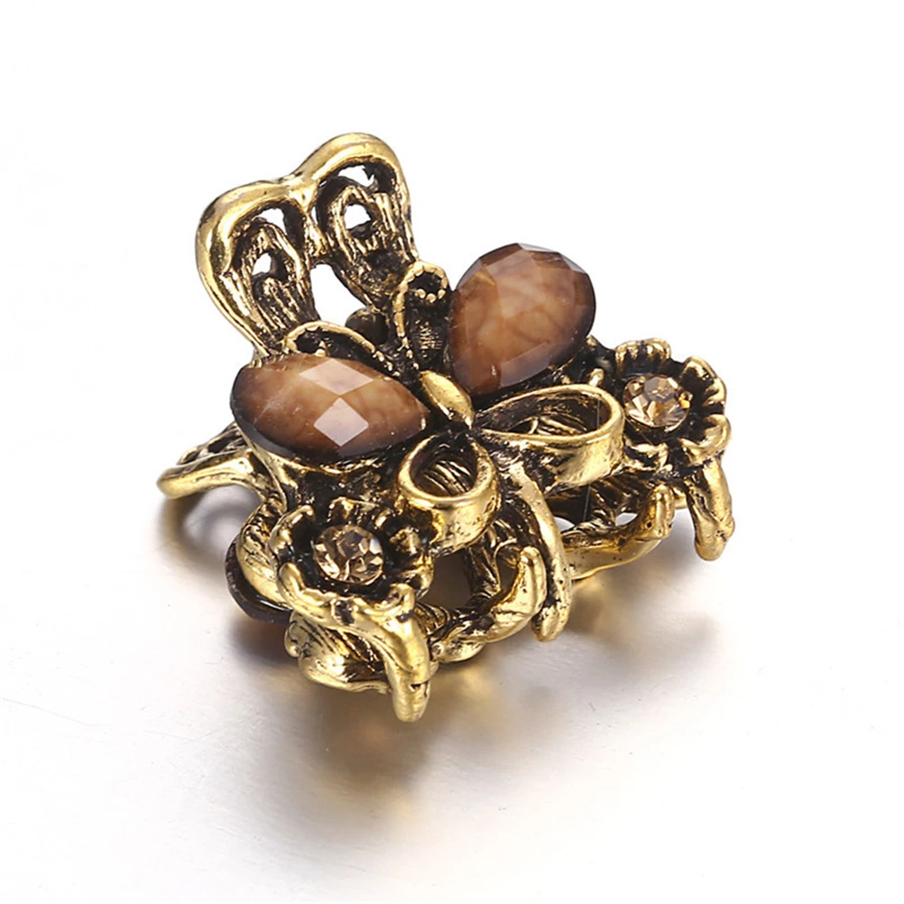 

4Pcs Lightweight Vintage Alloy Hair Claw Clips Comfortable Claw Clamps for Women Girls Blue Red Coffee Purple Hair Styling Tool