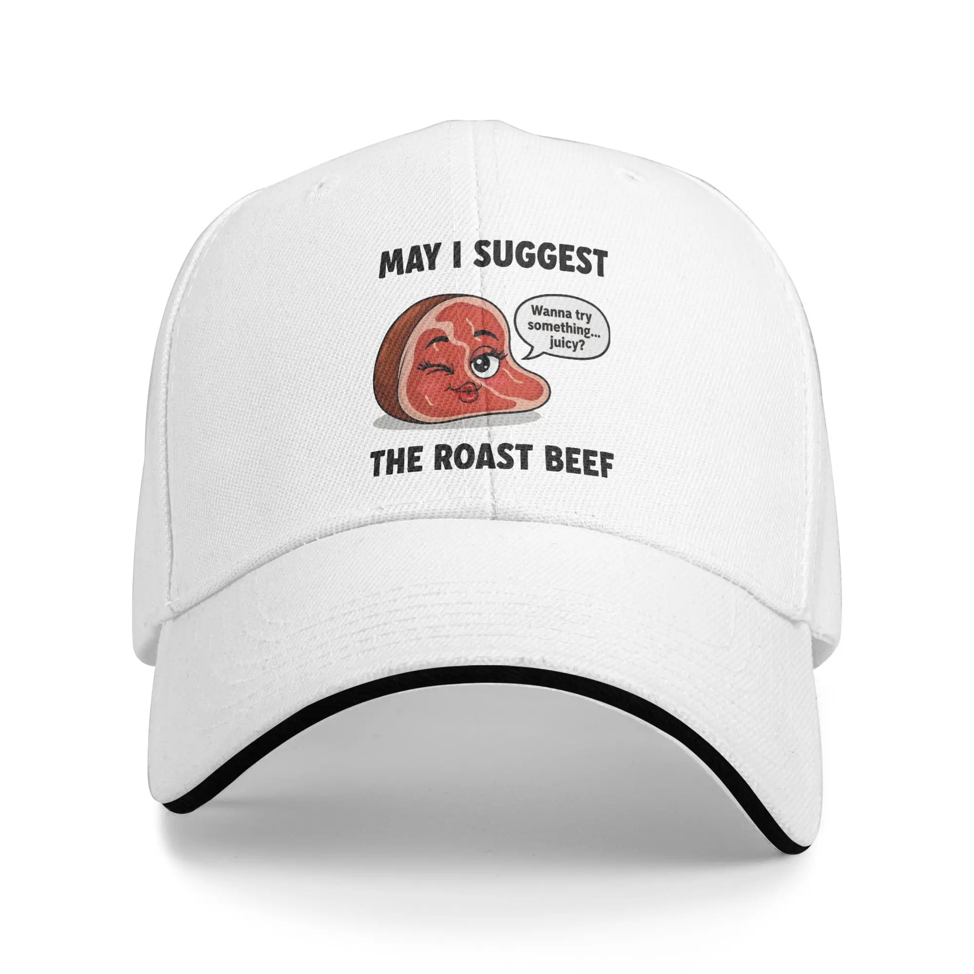 May I Suggest The Roast Beef Funny Embarrassing Adult Meme Baseball Cap Men Print Hip Hop Hats Sun Outdoor Sport Baseball Caps