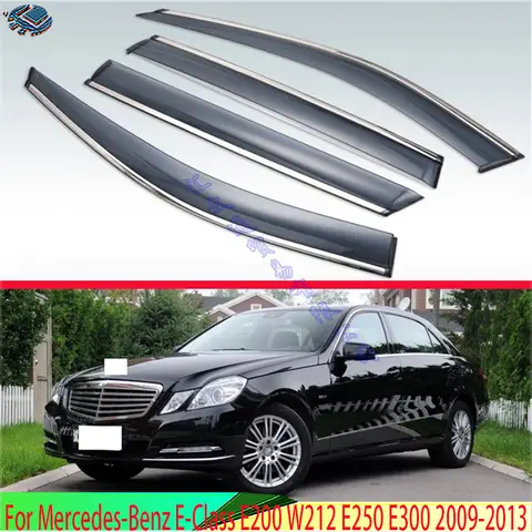 메르세데스-벤츠 E-Class E200 W212 E250 E300 2009-2013 플라스틱 외부 바이저, 벤트 쉐이드, 창문 태양 레인 가드 디플렉터, 4 개