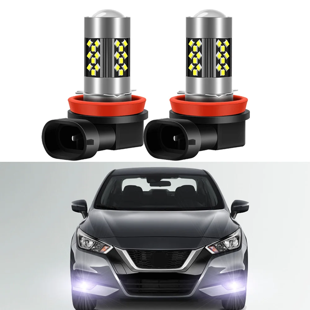 Lâmpadas de nevoeiro dianteiro LED para Nissan Versa, lâmpada, 2007-2015, 2016, 2017, 2018, 2019, 2020, 2021, 2022, 2023, 2024, 2pcs