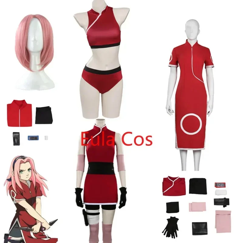 Shippuuden Haruno Sakura Cosplay Costume Outfits Halloween Carnival Suit