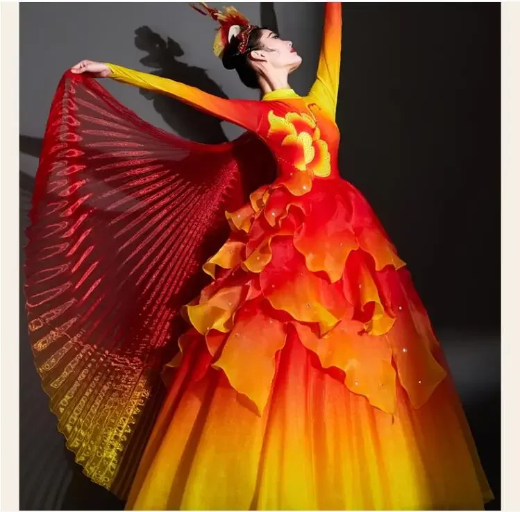 New Glorious Chinese Dream Dance Performance Costume Opening Dance Big Swing Skirt