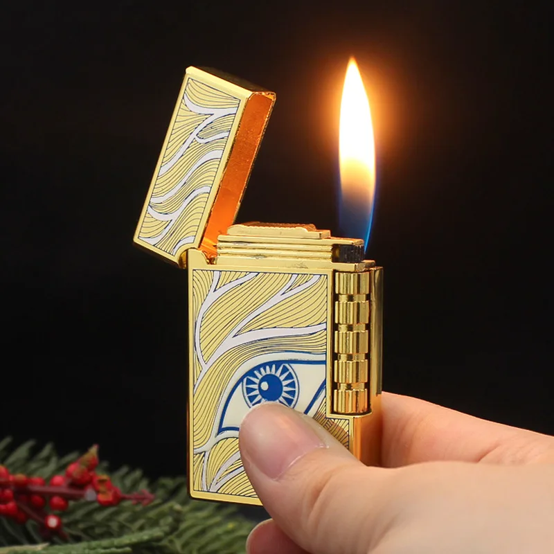 

FJ6662 New Autumn Water Eyelid Opener Steel Sound Lighter Metal Grinding Wheel Inflatable Open Flame Cigarette Lighter Wholesale