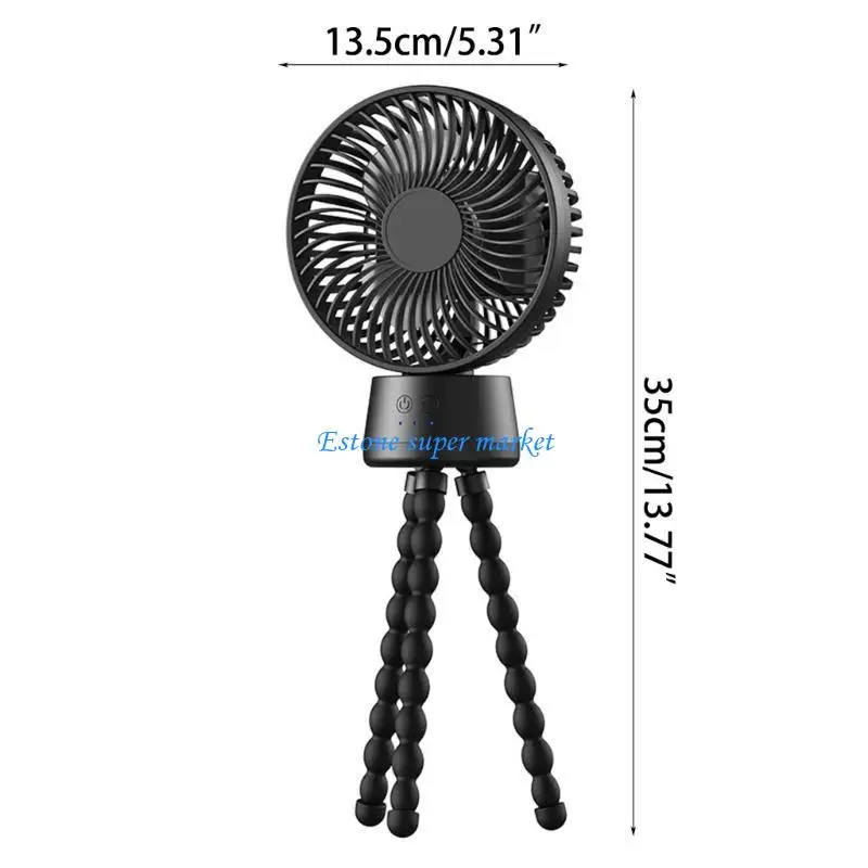 090B مروحة USB قابلة للشحن مروحة كهربائية محمولة باليد مروحة تبريد خارجية 3Gear قابلة للتعديل مع تثبيت الضوء الليلي على عربة #6