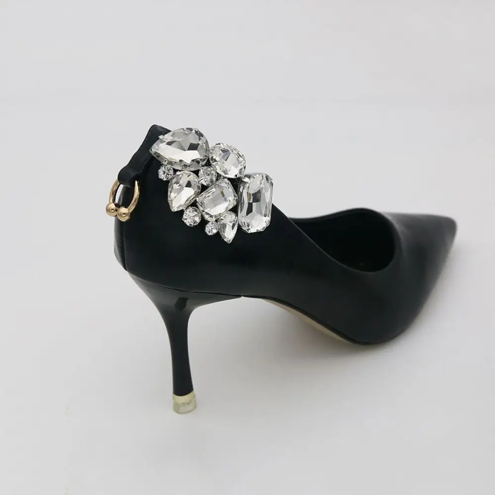 1PC Women High Heel Rhinestone Shoe Decorations Clip Charm Buckle Square Clamp Shiny Clips Wedding Bride Decorations Accessories
