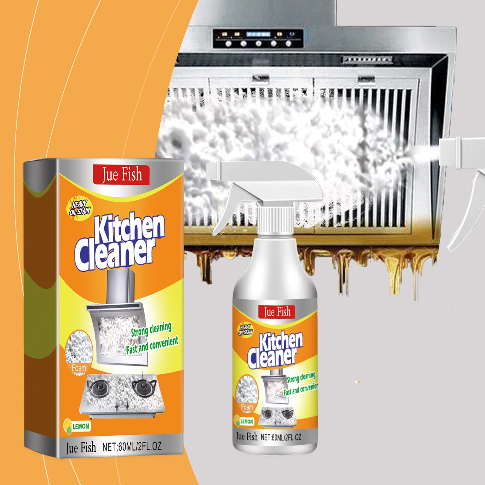 Heavy Oil Stain Cleaner Kitchen Degreaser Cleaner Spray Grease Dirt Remover Ovens Home Cooktop Kitchenware Cleaning Bubble Foam