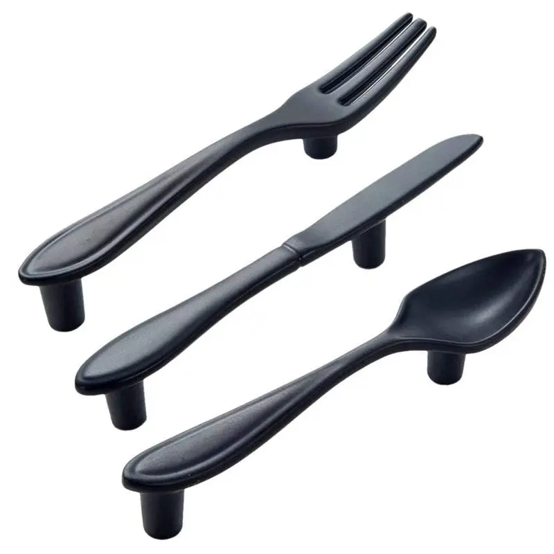 Door Handle 3-Handle Kitchen Handle - Black