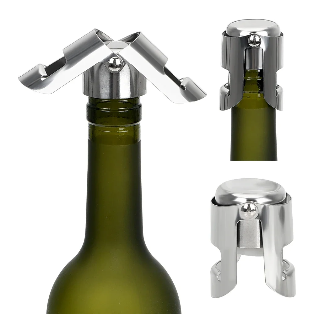 Portable Stainless Steel Champagne Sparkling stopper Sealing Bottle  Wine Bottle Stopper 1PC Wine Beer Bottle Cork Plug