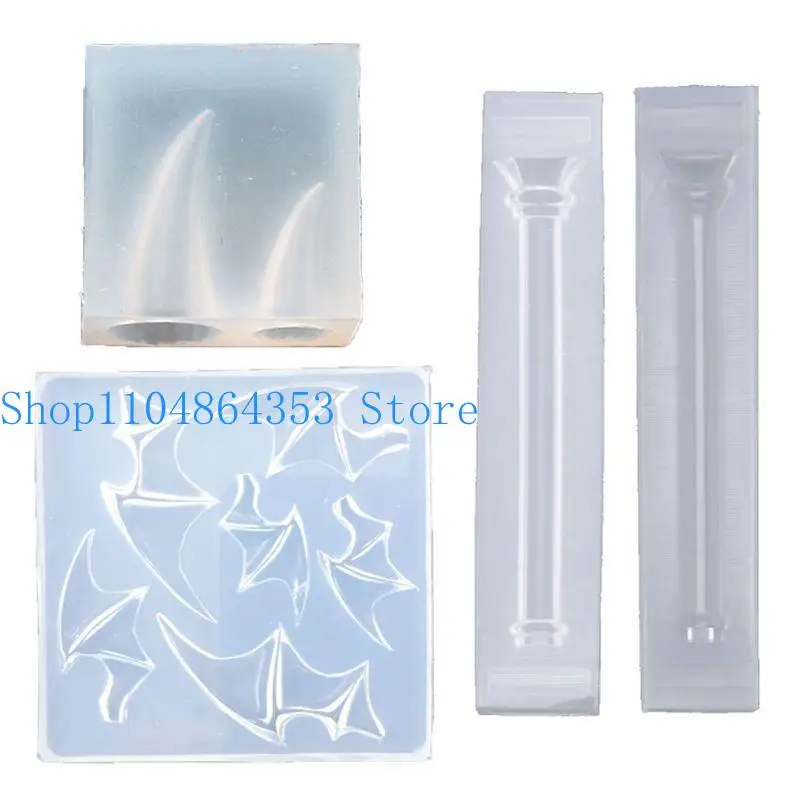 

652F Jewelry Casting Molds Silicone Wings Devil Horns Molds Jewelry Making DIY Craft