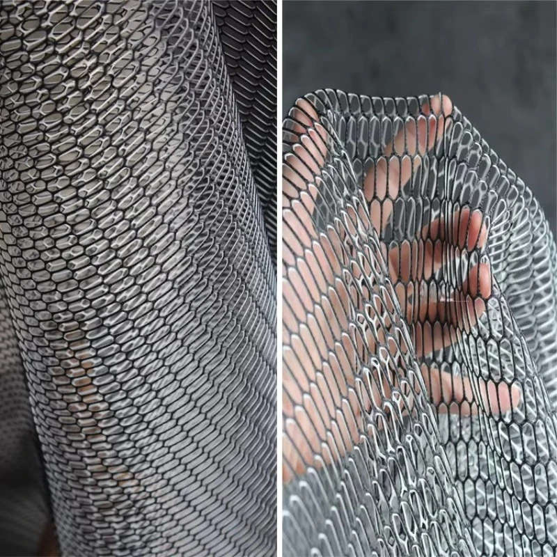 

Черно-белая полая сетчатая ткань с пин-отверстиями для шитья своими руками, для сумок, спортивных товаров, домашнего текстиля, оптовая продажа