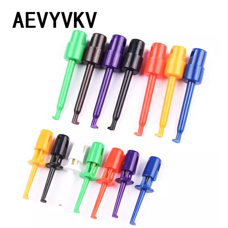 5Pcs Mini Single Test Hook Clip Test Probe for Electronic Testing IC Grabber Small Size Round Crocodile Clip Hook Test Clip