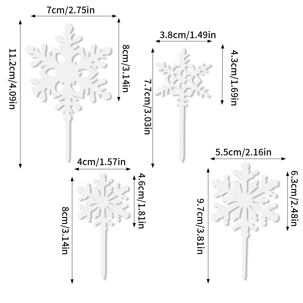 Frozen snow Cake Decoration Acrylic Snowflake Castle Tree Cake Topper winter Snowflake Theme girls Birthday Party decor supplies