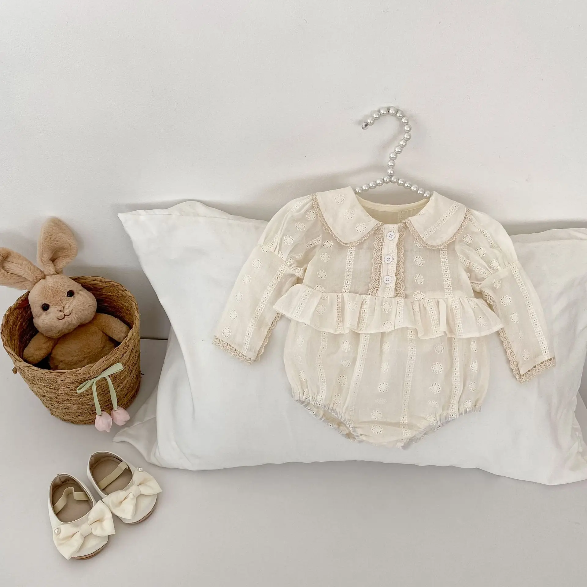 0-24M Newborn Kid Baby Girl Autumn Clothes Cotton Long Sleeve Romper Elegant Cute Sweet Princess Jumpsuit Outfit