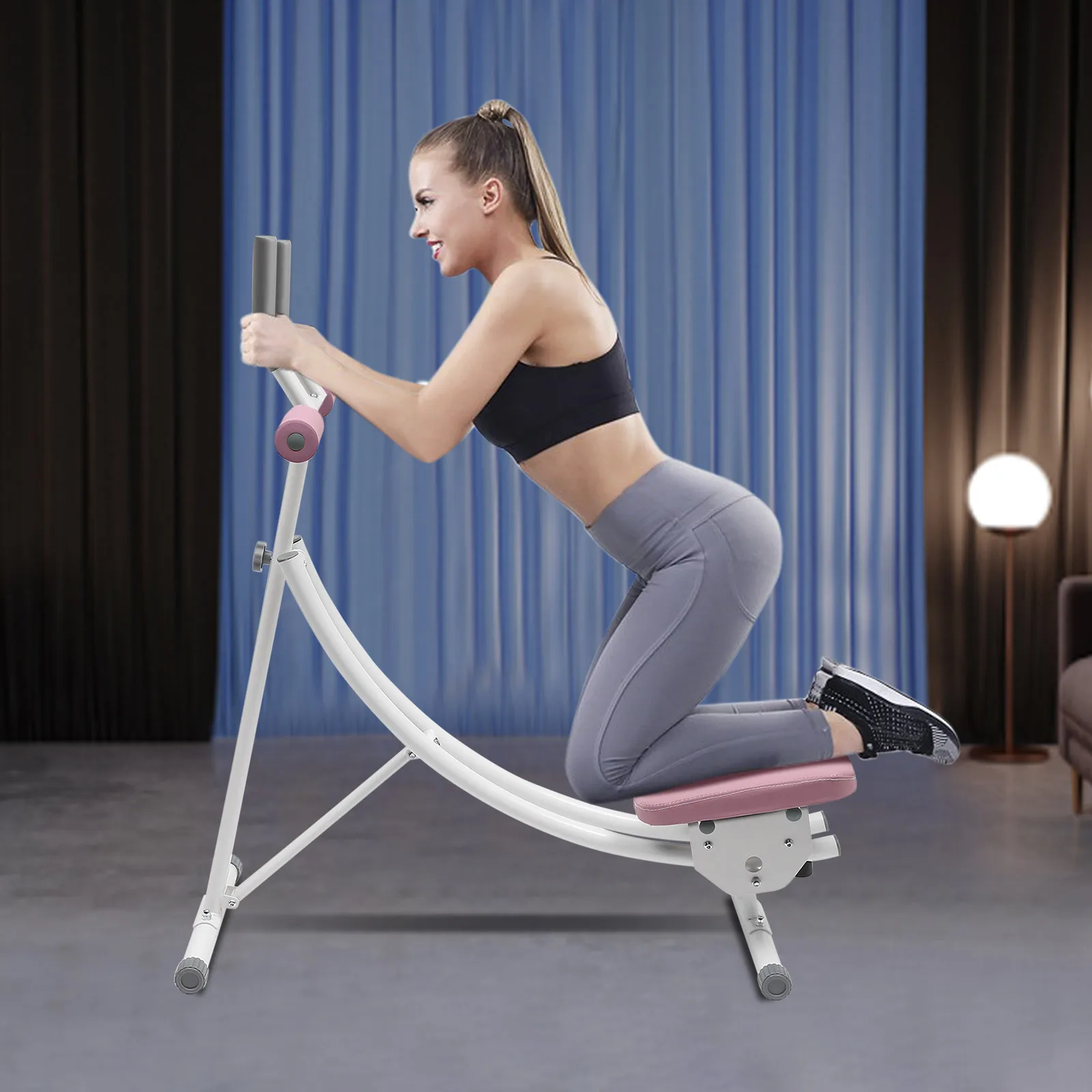 Trituradora de cintura plegable, carga de 150kg, 3 engranajes, entrenador Ab, banco para sentarse, máquina de entrenamiento Abdominal para hacer ejercicio