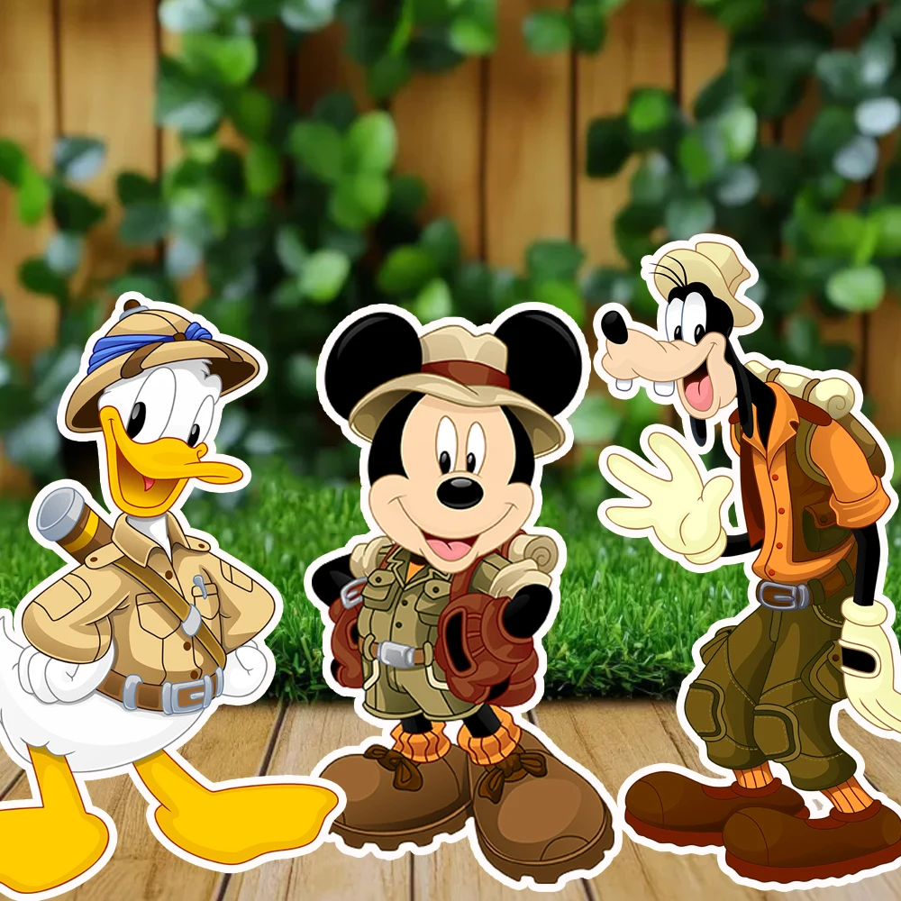 Jungle Mickey Minnie Cutout Mickey Safari Party Birthday Decoration  Stand Up Prop Baby Shower Foam Board Backdrop Background