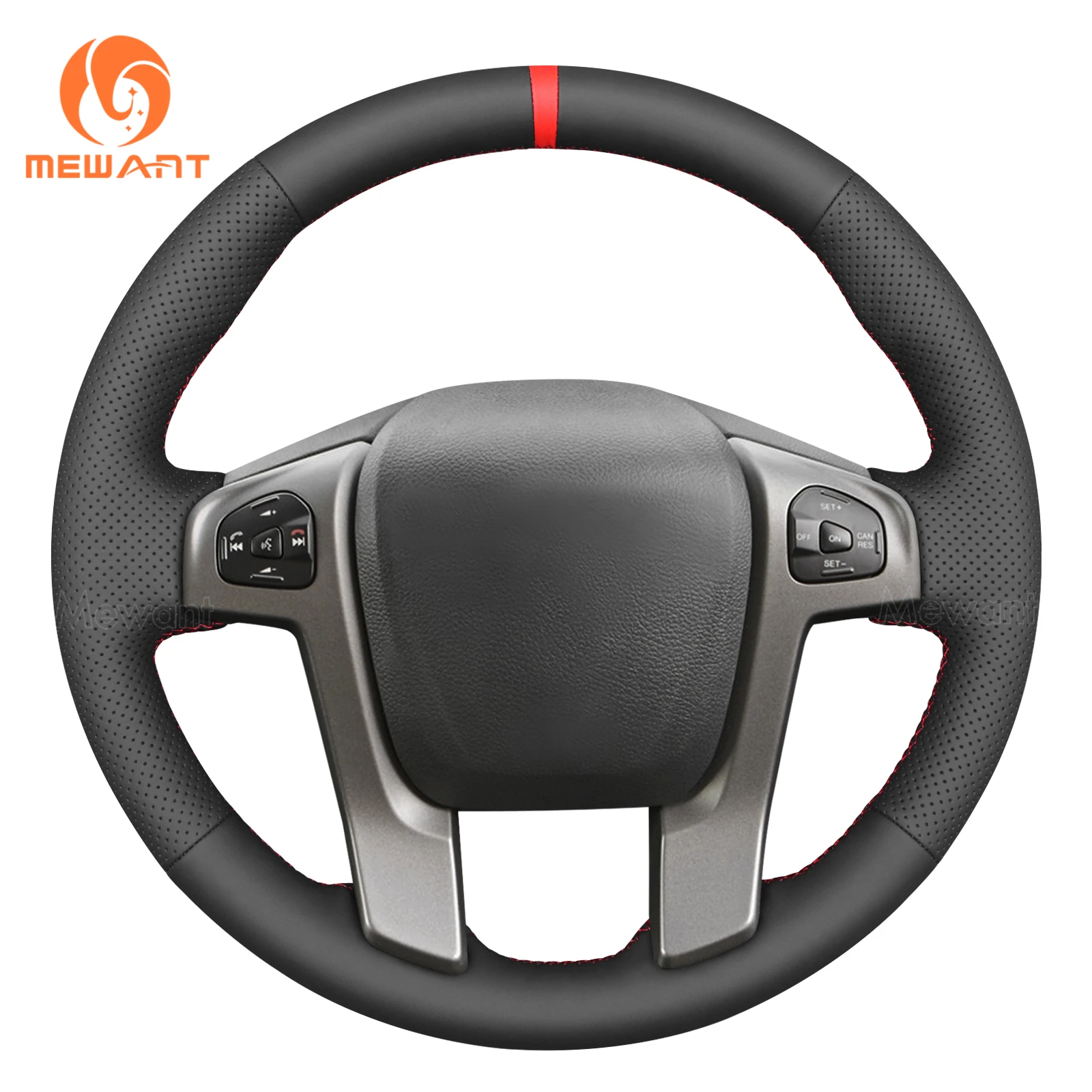 Mewant Black Artificial Leather Car Steering Wheel Cover for Ford Ranger 2012-2016