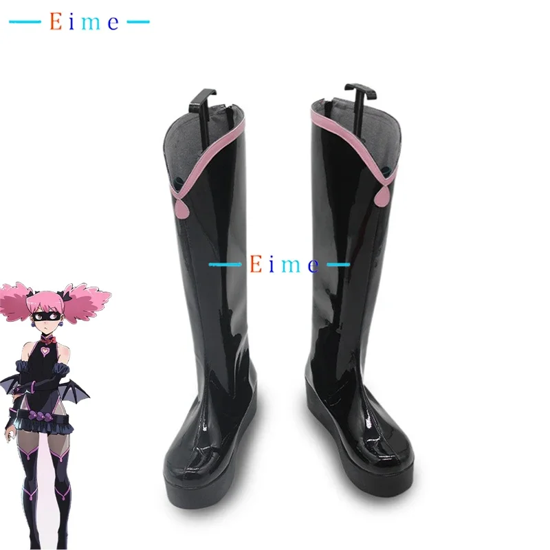 POP STEP Cosplay Shoes Anime ILLEGALS Cosplay Prop Accessories Halloween Carnival Boots Black PU Shoes Big Size Custom Made