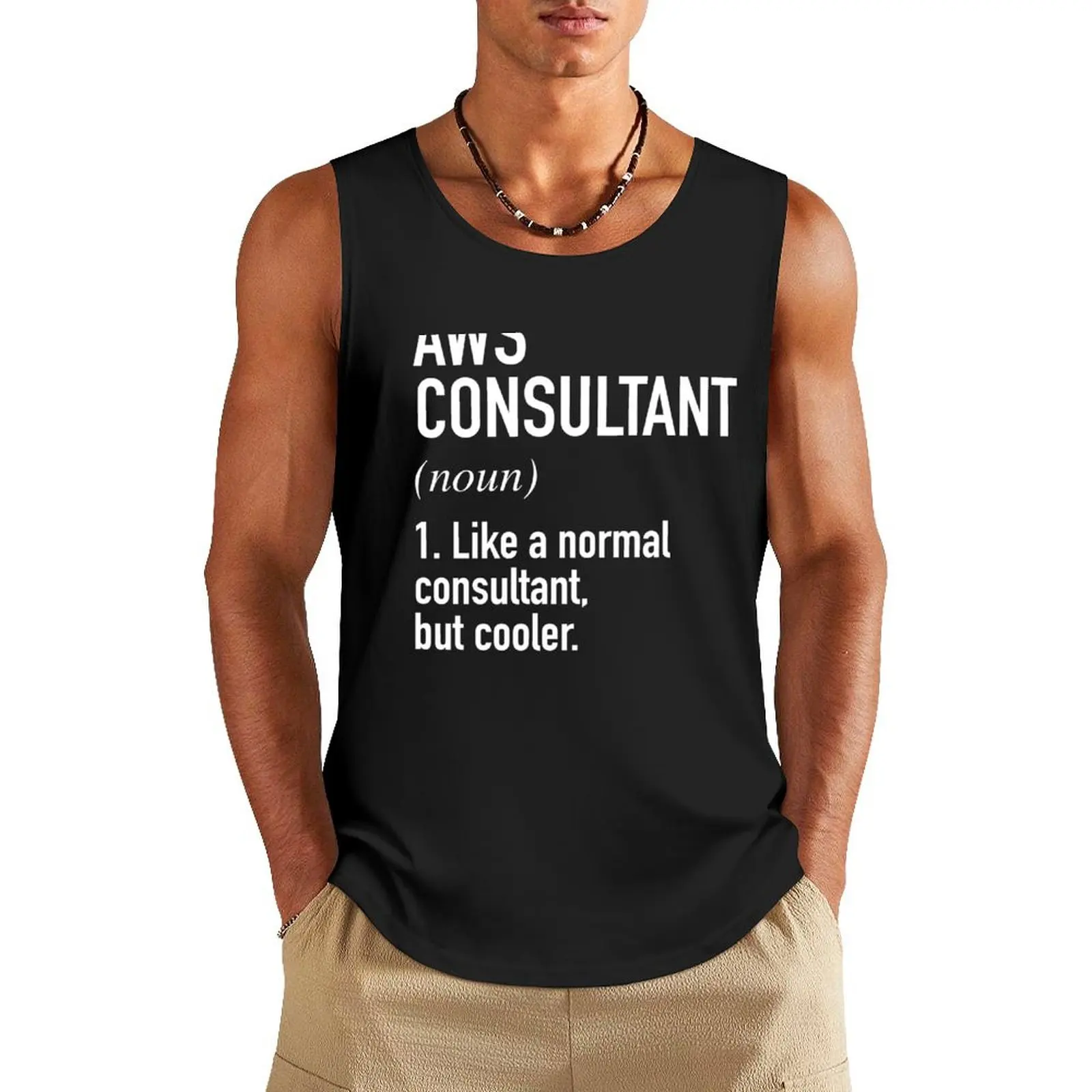 AWS Consultant Defined Tank Top Sports shirt man Men's gym t-shirt