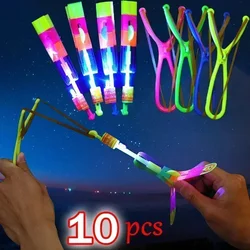 Juguetes de luz luminosa de colores para niños, banda de goma, catapulta, Flecha, Juegos de cohete, iluminación LED, elástico, vuelo rápido