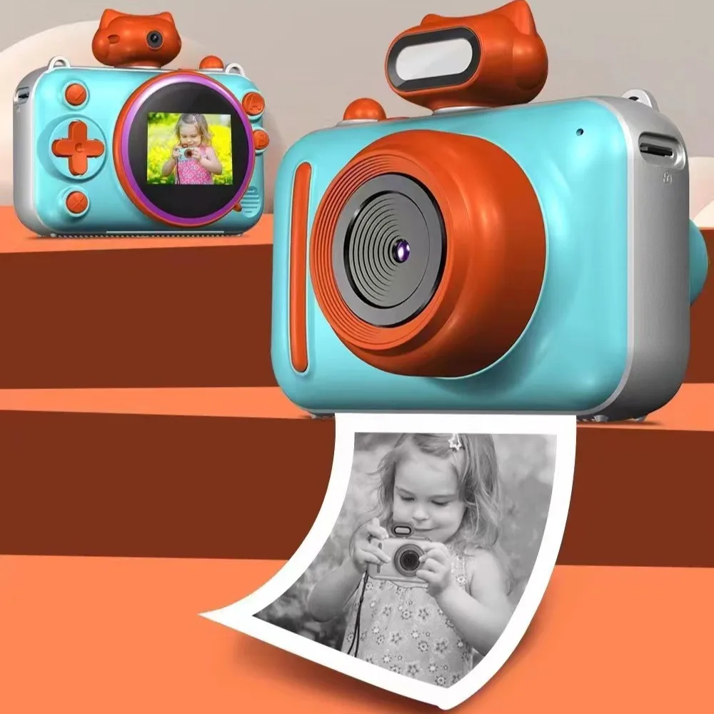 New HD 1080P Mini Kids Digital Print Camera Thermal Print Instant Shooting Print Camera Outdoor Photo Video Camera Kids Gift Toy