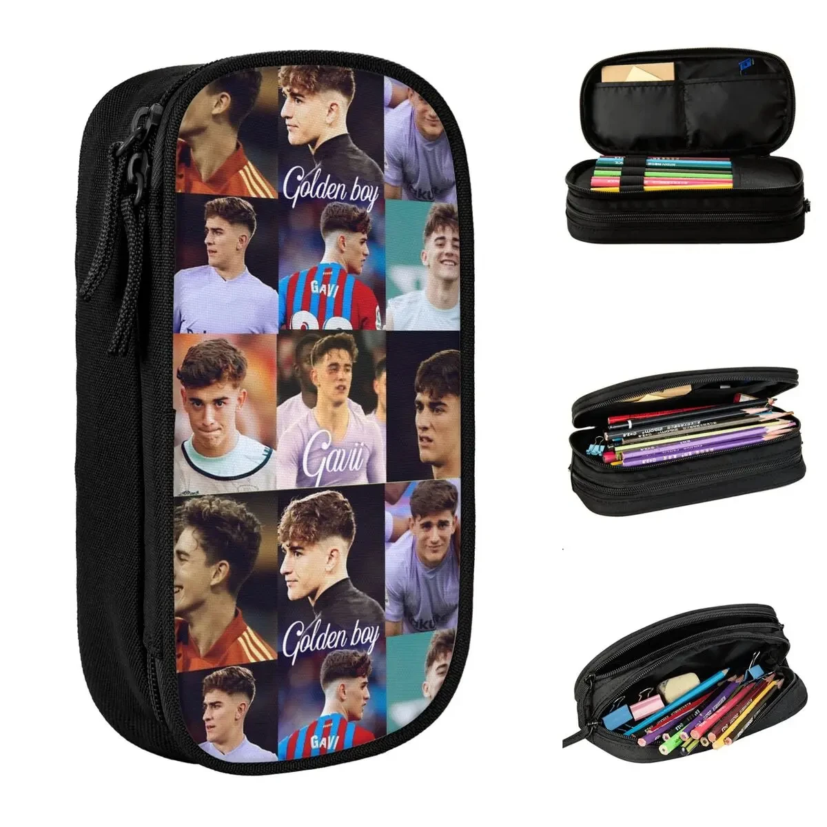 Pablo Gavi Sport Spain Football Pencil Cases Lovely Pen Box Bags Student Large Storage Students School Gift Pencil Pouch