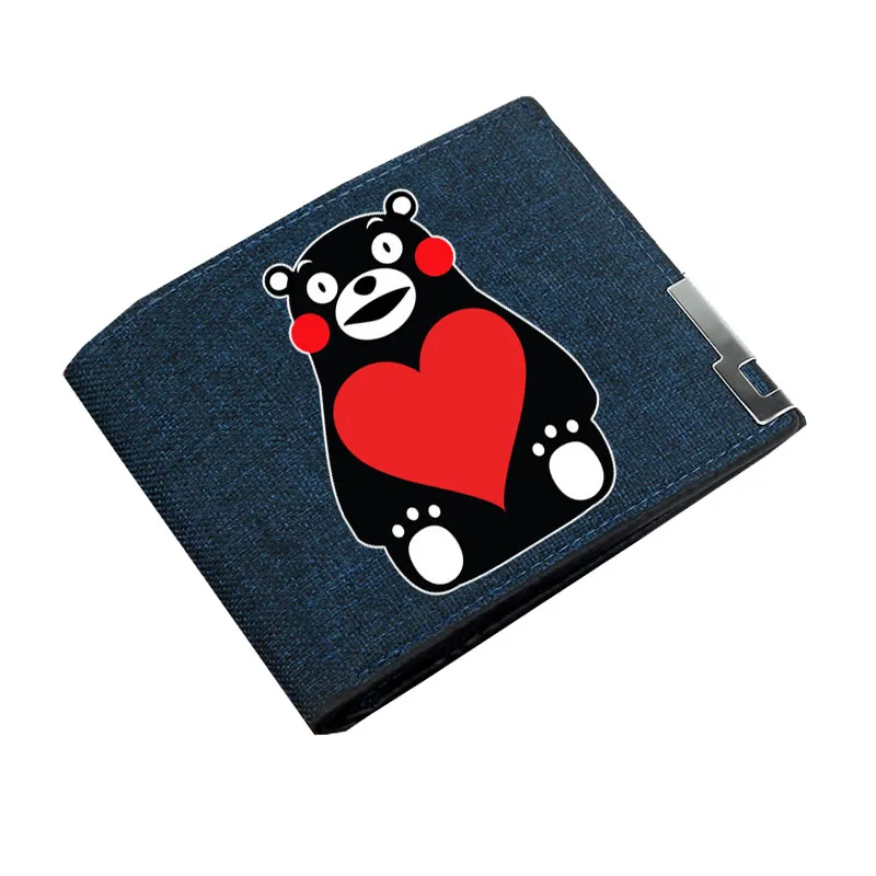 Teenagers Wallet Short Money Bag Kids Coin Purse Bi-fold Holder Canvas Casual Wallet anime   Kumamon  Wallet