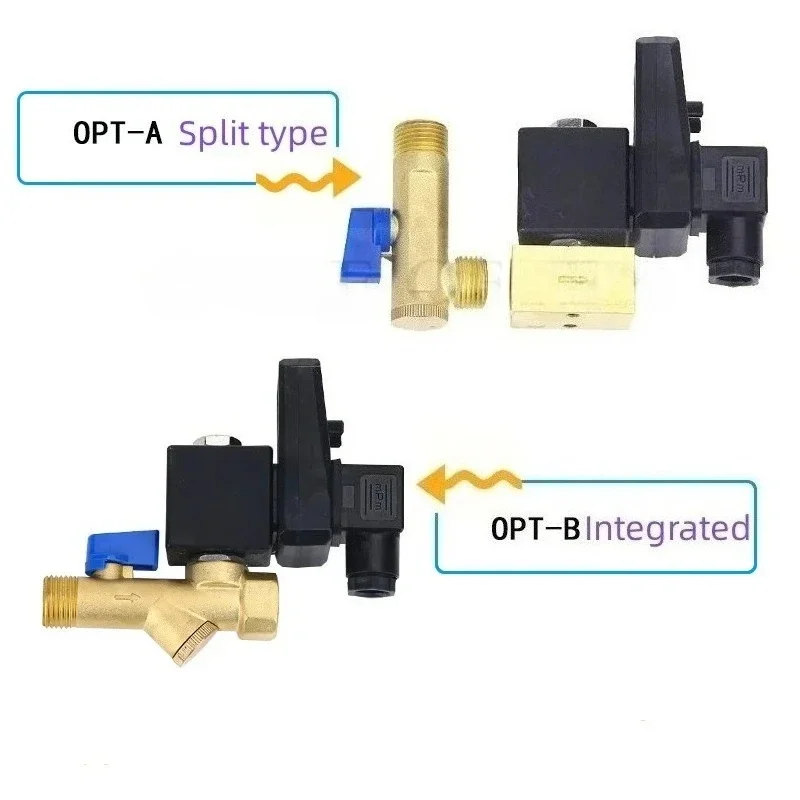 

4-point air compressor, automatic drainage valve, air storage tank, automatic exhaust solenoid valve, 220V, 16bar