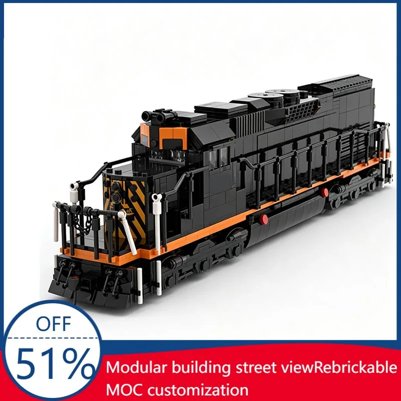 1900Pcs Denver & Rio Grande Western EMD SD40T-2 Custom Building Blocks Diesel Locomotive Train Model Educational Assembly Toys
