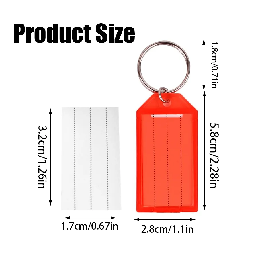 60pcs Writable Keychain ID Name Tags, Random Color, Plastic Reusable Name Markers for Keys, Luggage, Cabinet Classification, XJM