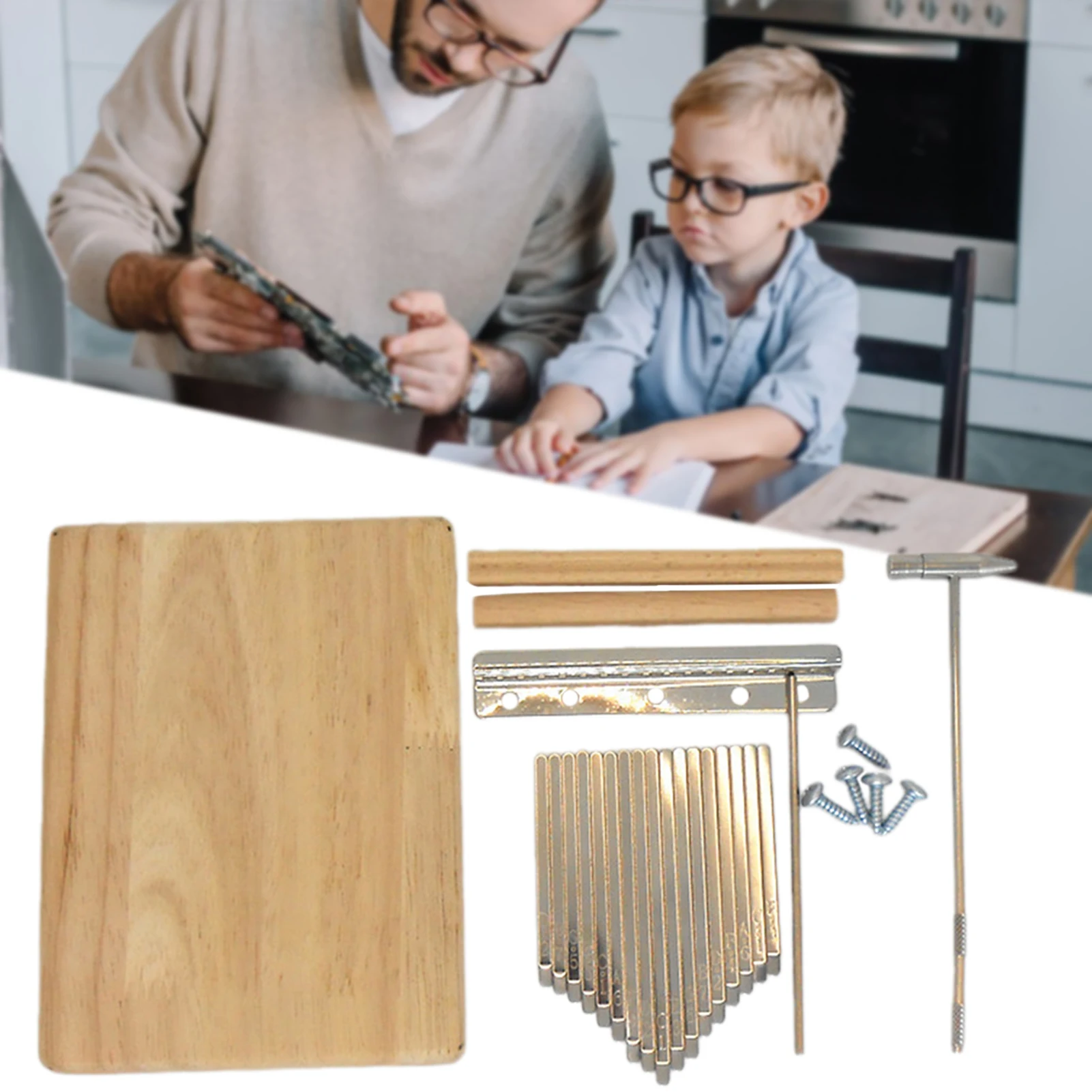 DIY Kalimba Thumb Piano Kit 17 Tones Kalimba Thumb Piano Music Instrument High Quality Wooden Small Kalimba Assembly Kit