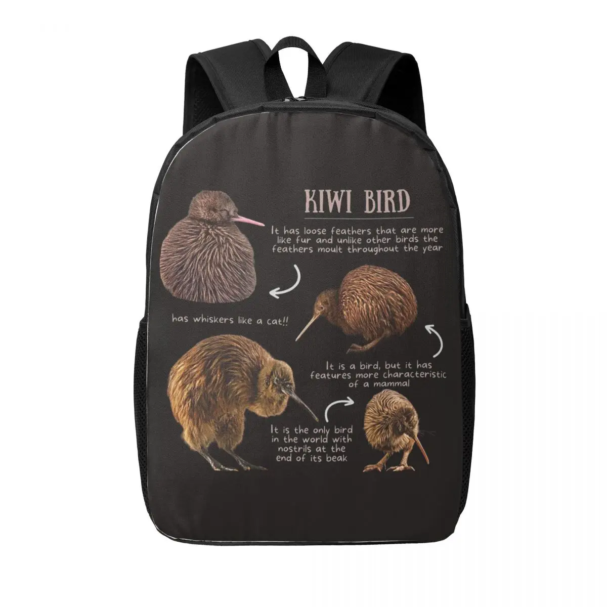 

Kiwi Bird Fun Facts Женские рюкзаки для мальчиков и девочек Сумка для книг Повседневные студенческие школьные сумки Портативный рюкзак для ноутбука Сумка на плечо